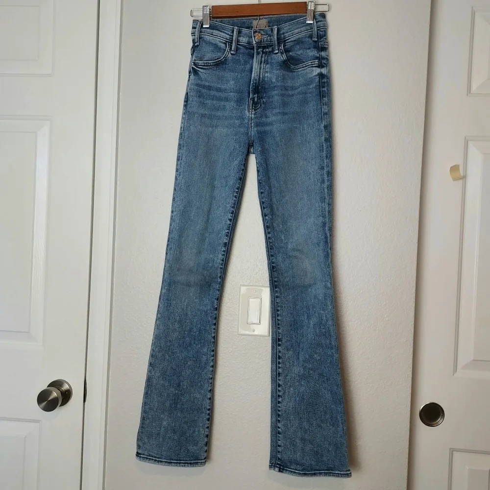 MOTHER The Hustler Sneak Jeans High-Rise Mini Flare Size 25